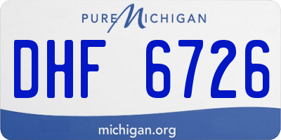 MI license plate DHF6726