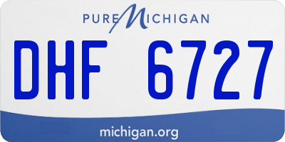 MI license plate DHF6727