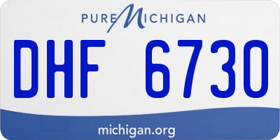 MI license plate DHF6730