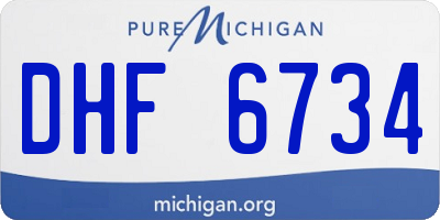 MI license plate DHF6734