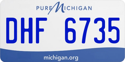 MI license plate DHF6735