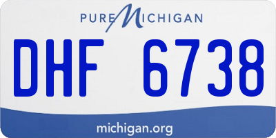 MI license plate DHF6738