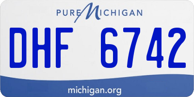 MI license plate DHF6742