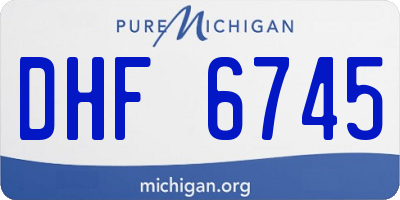 MI license plate DHF6745