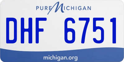 MI license plate DHF6751