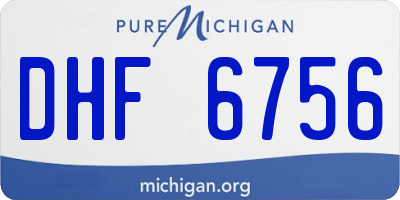 MI license plate DHF6756