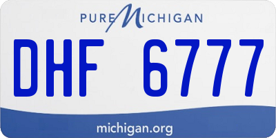 MI license plate DHF6777