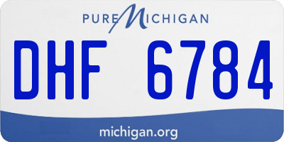 MI license plate DHF6784