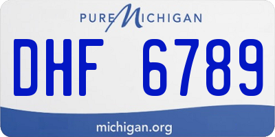 MI license plate DHF6789