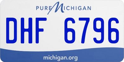 MI license plate DHF6796