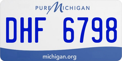 MI license plate DHF6798