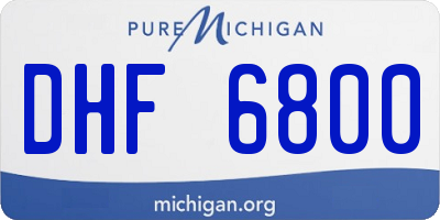 MI license plate DHF6800