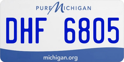 MI license plate DHF6805