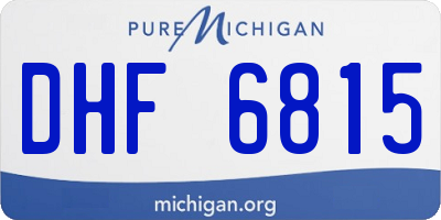 MI license plate DHF6815