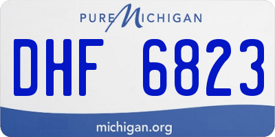 MI license plate DHF6823
