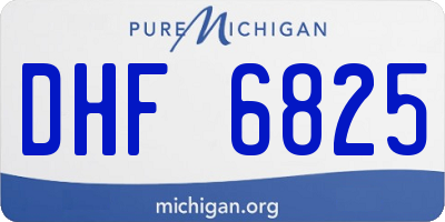 MI license plate DHF6825
