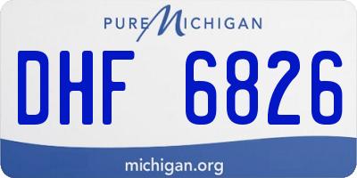 MI license plate DHF6826