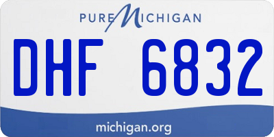 MI license plate DHF6832