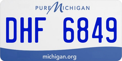MI license plate DHF6849