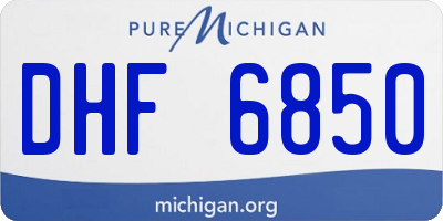 MI license plate DHF6850