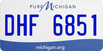 MI license plate DHF6851