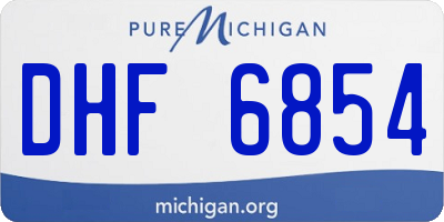 MI license plate DHF6854