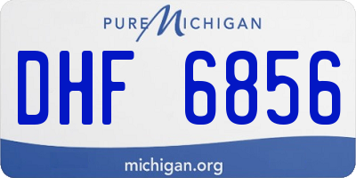MI license plate DHF6856