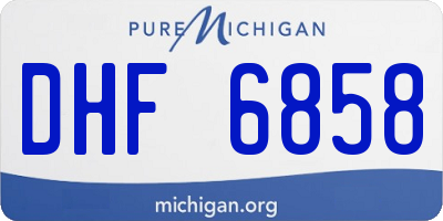 MI license plate DHF6858