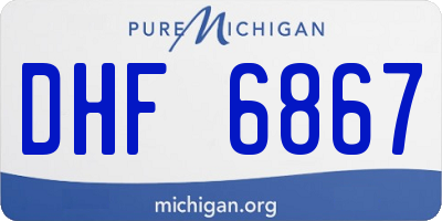 MI license plate DHF6867