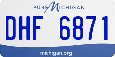 MI license plate DHF6871