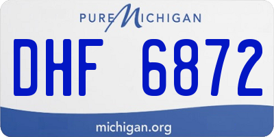 MI license plate DHF6872
