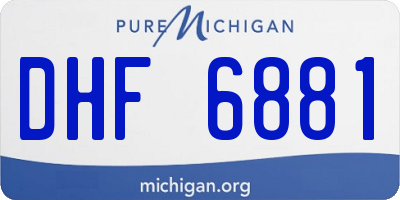 MI license plate DHF6881