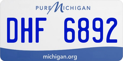 MI license plate DHF6892