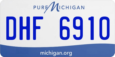 MI license plate DHF6910