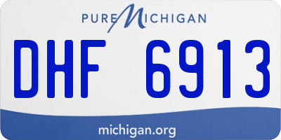 MI license plate DHF6913