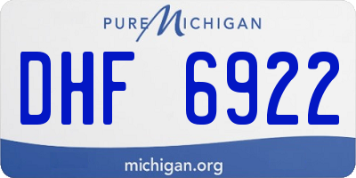 MI license plate DHF6922