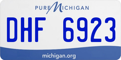MI license plate DHF6923