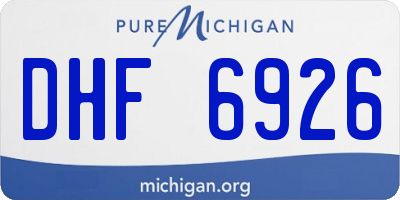 MI license plate DHF6926