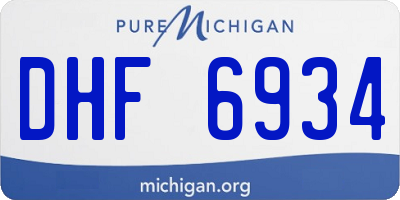 MI license plate DHF6934