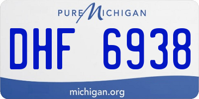 MI license plate DHF6938