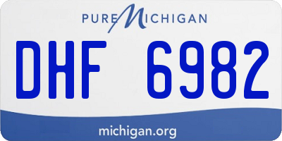 MI license plate DHF6982