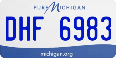 MI license plate DHF6983