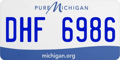 MI license plate DHF6986