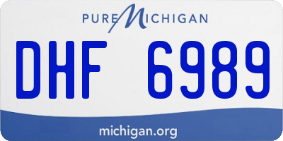 MI license plate DHF6989