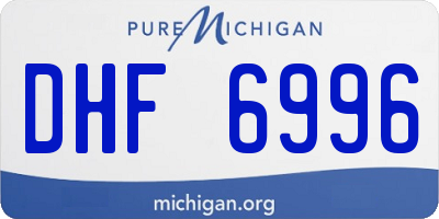 MI license plate DHF6996