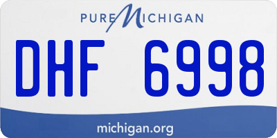 MI license plate DHF6998