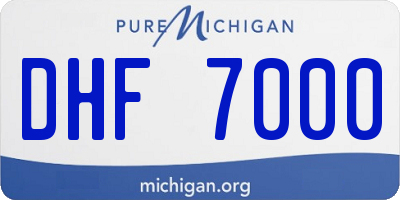 MI license plate DHF7000