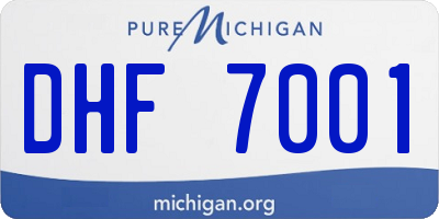 MI license plate DHF7001
