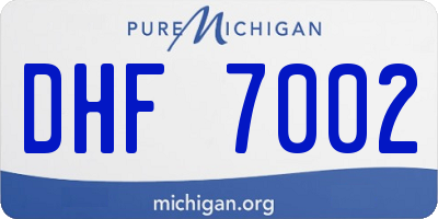 MI license plate DHF7002