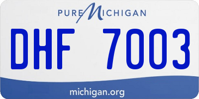 MI license plate DHF7003